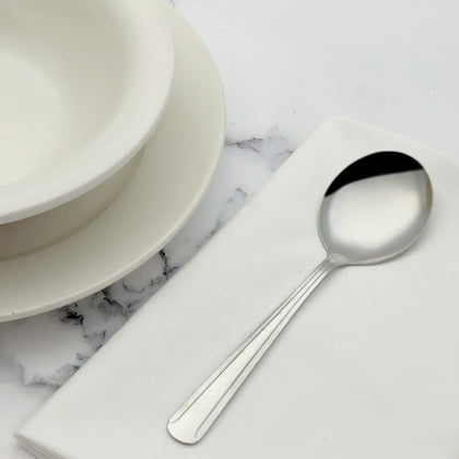 0001-04 - 18/0 Medium Weight Dominion Bouillon Spoon
