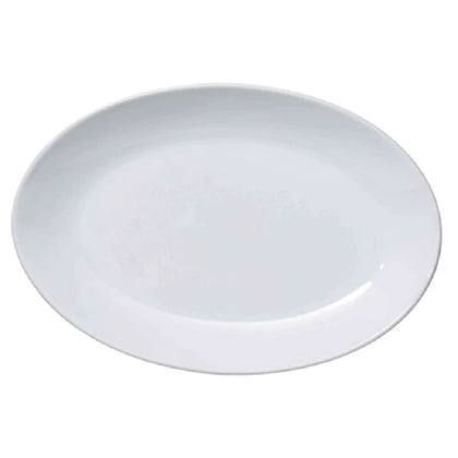 Deep Coupe Platter features a durable porcelain construction with a rolled edge and deep oval shape, tailored for commercial foodservice use. Ideal for serving appetizers, salad and other hot meals. Elevate your dining experience with the high quality affordable restaurant dinnerware.