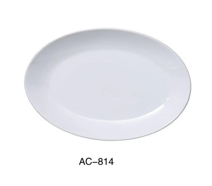 Deep Coupe Platter features a durable porcelain construction with a rolled edge and deep oval shape, tailored for commercial foodservice use. Ideal for serving appetizers, salad and other hot meals. Elevate your dining experience with the high quality affordable restaurant dinnerware.