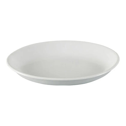 This deep platter features an elegant oval shape that adds a modern touch to any table setting, ideal for use in hotels, restaurants, and cafes. Offers a deep design that provides ample space for serving a variety of dishes, making it practical for both everyday and special occasions. Includes rolled edges that enhance durability and style, ensuring the platter maintains its elegant appearance over time.