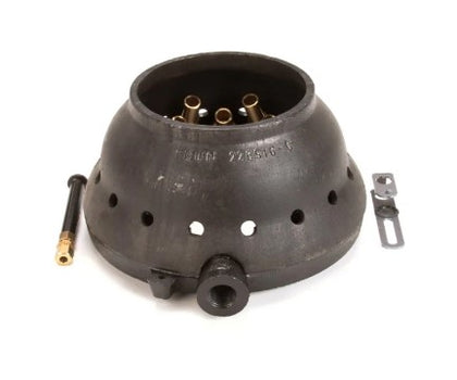 16-tip Volcano burner for propane gas with plate, designed for high-heat cooking and outdoor use.