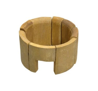 16-inch 3-ring brick set with flue, heat-resistant bricks for insulation and ventilation in kilns, furnaces, or ovens.