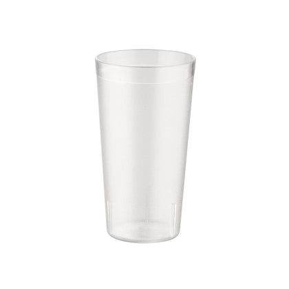 16oz clear poly tumbler with pebbled grip texture. Break-resistant, dishwasher-safe, and stackable. Ideal for foodservice and commercial use. Sold in 12-pack for efficiency and convenience.