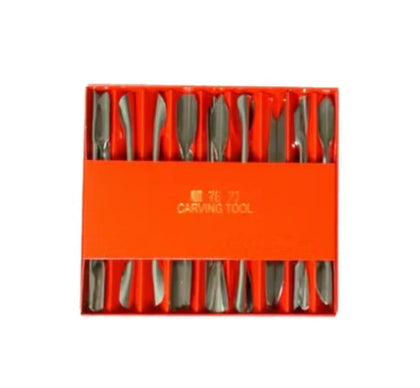 17-piece stainless steel garnishing set, sold by the dozen.