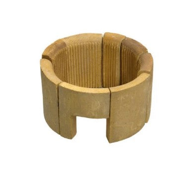 18-inch 3-ring brick set without flue, heat-resistant bricks for insulation in industrial ovens, kilns, or furnaces.