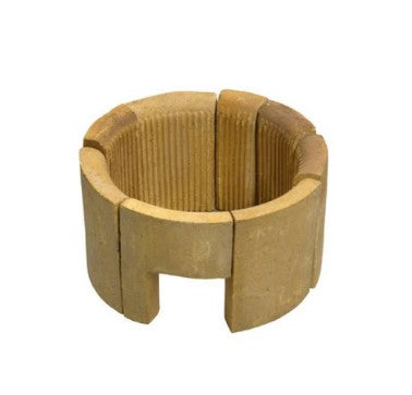 18-inch chamber brick set with flue, heat-resistant bricks for insulation and airflow in kilns, ovens, or industrial furnaces.