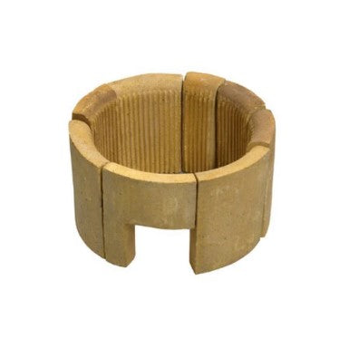 20-inch 3-ring brick set with flue, heat-resistant bricks for insulation and ventilation in kilns, furnaces, or ovens.