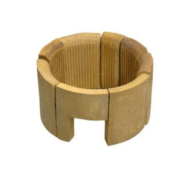 20-inch chamber brick set with flue, heat-resistant bricks designed for insulation and airflow in industrial ovens, kilns, or furnaces.