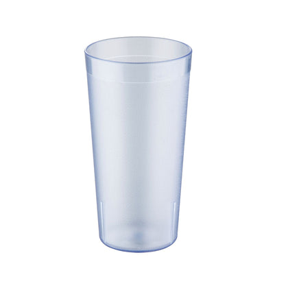 20oz blue poly tumbler with pebbled texture, break-resistant and stackable, ideal for restaurant and cafeteria use. Dishwasher-safe and sold in a 12-pack for commercial foodservice needs.