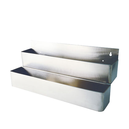 42-inch 2-tier stainless steel speed rail with polished finish, built for high-capacity bottle storage and quick access in bar service; packed 3 per case for professional use