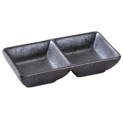 This rectangular sauce dish is perfect for portion control and variety in presentation. With 5.50 inches long, made from durable porcelain, the dish is dishwasher, oven, and microwave safe to offer convenience and versatility. Its sleek black finish adds a modern touch to any dining table, making it ideal for both casual and upscale environments such as restaurants, cafes, and home dining. High quality affordable restaurant dinnerware.