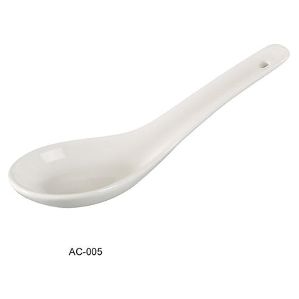 Elevate your dining experience with the EcoQuality soup spoon. Crafted from durable, super white porcelain with a length of 5.50 inches, it combines elegance with practicality. Safe for dishwasher, oven, and microwave use, it’s perfect for both restaurant settings and home meals. Enjoy lasting quality and effortless cleaning with every use. High quality and affordable dinnerware.
