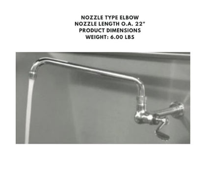 8-1/2 inch shank faucet with 14 inch spout, ideal for deep sinks and commercial kitchen applications.