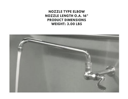 8-1/2 inch shank faucet with 8 inch spout for deep sinks, ideal for RVs, campers, or utility use