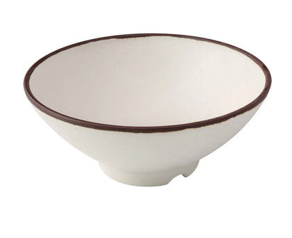 EcoQuality Ramen Bowl crafted from melamine, this bowl offers a 38-ounce capacity, making it suitable for a variety of dishes such as Ramen, noodles, salad and soup. Elevate your dining experience with these high quality affordable restaurant dinnerware.