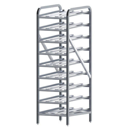 ALCR-9 - Full-Height 9-Tier Aluminum Can Rack, Heavy Duty, NSF, KD