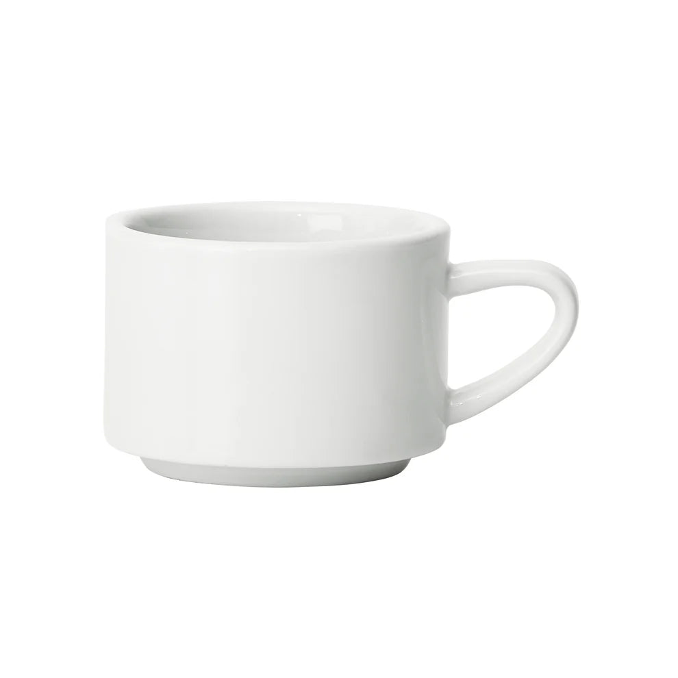 BCC-75N, 3 Doz/Case Birkhall 7.5 oz White Porcelain Stacking Coffee Cup