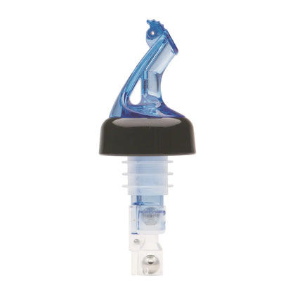 BMP-5100B-PKG - 2-Pack Bar Maid 1Oz Premium Blue Pourer w/Black Collar Flip Top