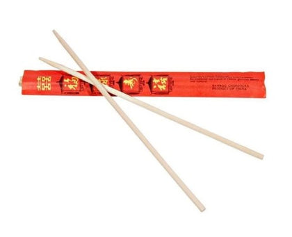 Pack of 100 pairs of bamboo chopsticks, eco-friendly and disposable, ideal for restaurants, events, or takeout use.