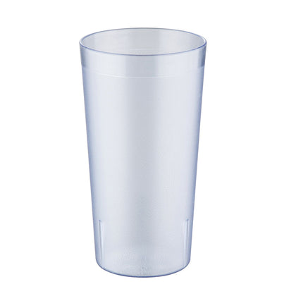 Blue 32oz poly pebbled tumblers with slip-resistant grip and durable poly build. Ideal for commercial drink service. Sold as a 12-pack for restaurants, cafeterias, and foodservice venues.
