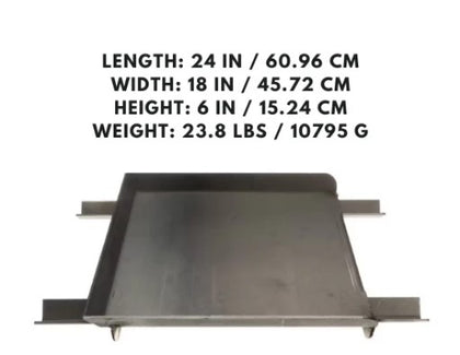 Bottom Baffle Plate - SM24 - A durable, heat-resistant baffle plate designed to fit the SM24 smokehouse, ensuring optimal airflow and heat distribution.