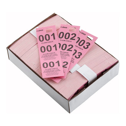 CCK-5BL to CCK-5YL - 500pcs/box Blue, Pink, White and Yellow Coat Check Tickets