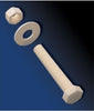 Ceramic block with bolt and screw, designed for secure installation and durable performance in various applications.