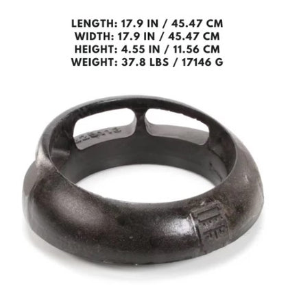 Cast Iron Chamber Ring - 16” - A sturdy 16-inch cast iron ring designed for building durable heating chambers and fireplaces.