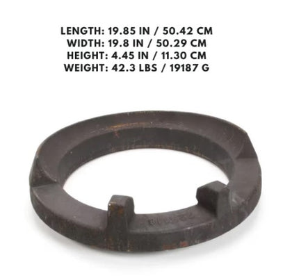 Cast Iron Chamber Ring - 18” - A heavy-duty 18-inch cast iron ring designed for constructing durable heating chambers and fireplaces.