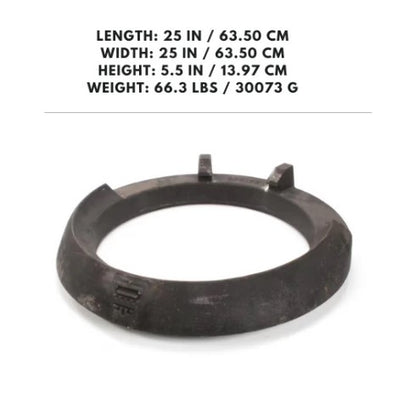 Cast Iron Chamber Ring - 22” - A sturdy 22-inch cast iron ring designed for building durable heating chambers and fireplaces.