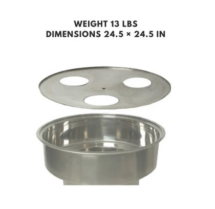 22'' Dim Sum Steamer Plate, designed for steaming large quantities of dim sum, dumplings, and other dishes, ensuring even heat distribution in large pots.