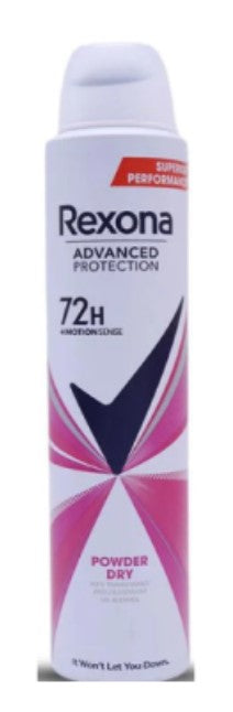 Rexona Antiperspirant Deodorant Spray, Powder Dry, 200ml can.