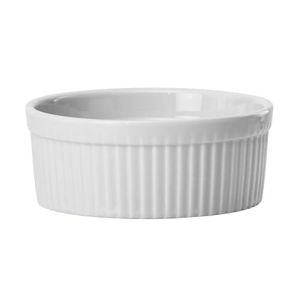 FRR-1 to FRR-8, 1–10 oz, Round, White (Sold by Case) Fluted Porcelain Ramekins