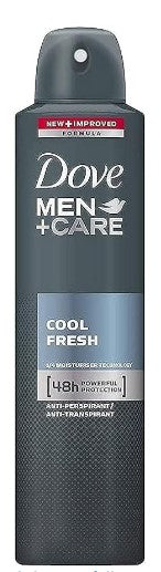 Dove Men+Care Body Spray Antiperspirant Deodorant Cool Fresh 250 ml – 48h sweat & odor protection with a refreshing cool scent