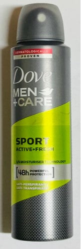 Dove Men+Care Body Spray Antiperspirant Deodorant Sport Active & Fresh 150 ml – 48h sweat & odor protection with a refreshing sporty scent