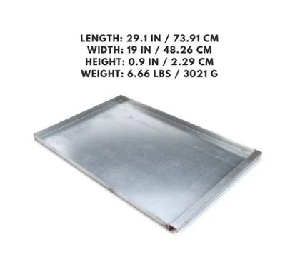 Galvanized drip pan measuring 19-1/4