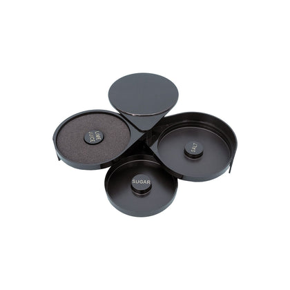 3-tier plastic glass rimmer with salt, sugar, and lime trays; durable, foldable, and easy to clean; perfect for cocktails, bars, and drink stations; packed 12 each per pack for bulk use.