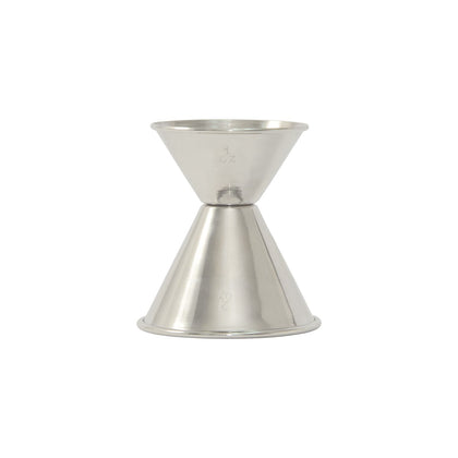 Stainless steel jigger 1oz/2oz, dual-sided with accurate measurements, corrosion-resistant, durable, easy to clean, commercial bar tool. (Packed By: 300 Each Per Case), not a set.