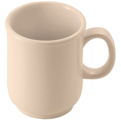 MMU-8 and MMU-8W 8oz Tan and White Melamine Bulbous Mugs