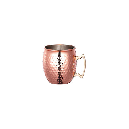 Moscow Mule Copper-Plated Hammered 20oz mug, durable and textured for classic cocktail service; perfect for bars, restaurants, or home use; comfortable handle; packed 36 each per case.