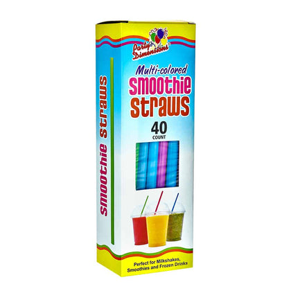 Multi-color smoothie straws for thick beverages like smoothies, milkshakes, and slushies. Extra-wide, durable, reusable, and eco-friendly. Perfect for parties, cafes, and everyday use.