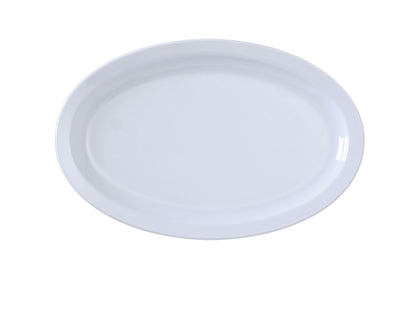 Yanco Oval Platter With Narrow Rim NS-516W Performed in stylish white color, it can be used for serving turkey, vegetables, cold cuts or Asian appetizers. Manufactured from durable and reliable melamine, this dinnerware is popular for being unbreakable and affordable at the same time. Thanks to the stylish Nessico collection, these platters will perfectly fit any establishment design. They will always look nice in your cafe, restaurant or catering events.