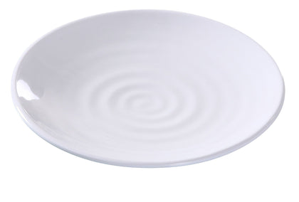 Yanco Round Plate OK-1710 It is made from durable and reliable melamine material, which makes the plate look like ceramics. You can use this stylish plate to serve any dish you want. For example, you can use it for serving sushi, salads, side dishes, or other Asian cuisine appetizers. The Osaka collection has an elegant and stylish design. Performed in white color, it will perfectly fit any restaurant environment.