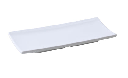 Yanco Sushi Plate OK-7010 It is made from durable and reliable melamine material, which makes the plate look like ceramics. You can use this stylish plate to serve any dish you want. For example, you can use it for serving sushi, salads, side dishes, or other Asian cuisine appetizers. The Osaka collection has an elegant and stylish design. Performed in white color, it will perfectly fit any restaurant environment.