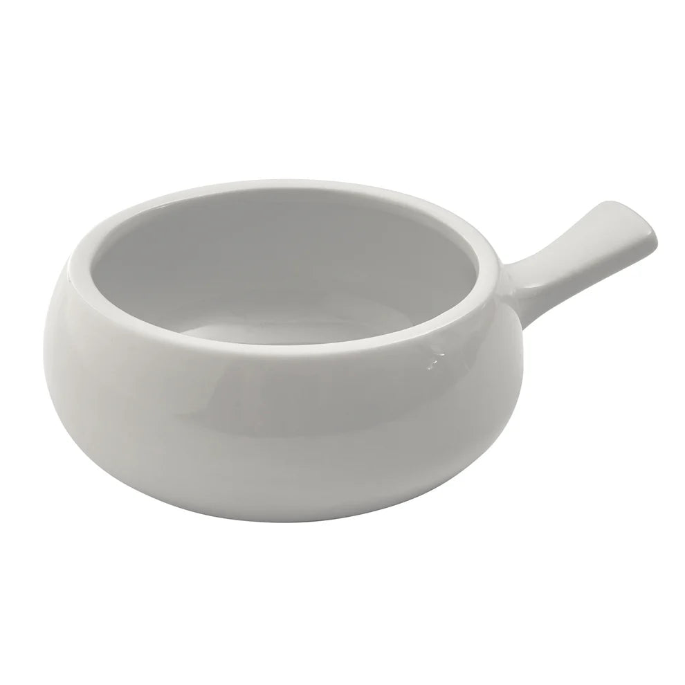 OSC-12/OSC-16, 12oz & 16oz with Handle, 2 Doz/Case White Porcelain Onion Soup Crocks