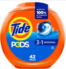 Tide PODS Liquid Laundry Detergent Pacs, 42 Count, Case of 4 – 3-in-1 cleaning power for bright, fresh, and stain-free laundry.