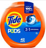 Tide PODS Liquid Laundry Detergent Pacs, 42 Count, Case of 4 – 3-in-1 cleaning power for bright, fresh, and stain-free laundry.