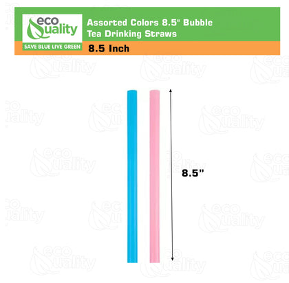 Straws Extra Wide, Bubble Tea Drinking Straws for Smoothies, Milkshakes, Slushies, Party Straws - Assorted Colors, Disposable Straws