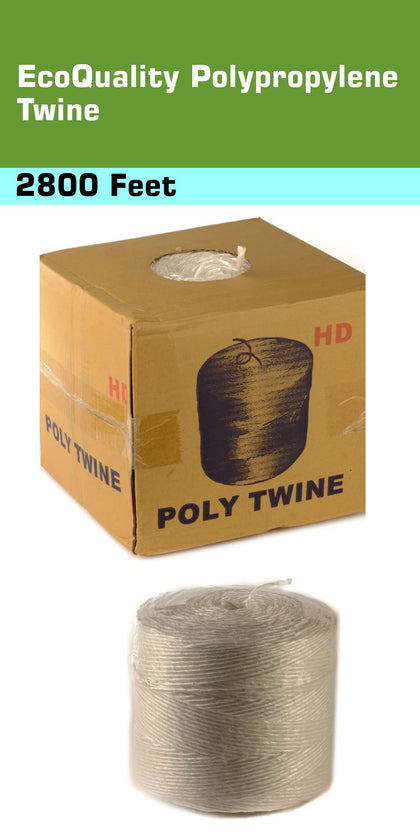 EcoQuality Polypropylene Twine 2800 Feet - Carboard Bundling, Shipping, Commercial Packaging, Center Pull Box, Tie Wrap, Tying Twine, Tomato Twine
