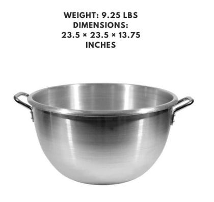 80-quart round bottom stainless steel stockpot, ideal for large batch cooking, soups, stews, and commercial kitchens.